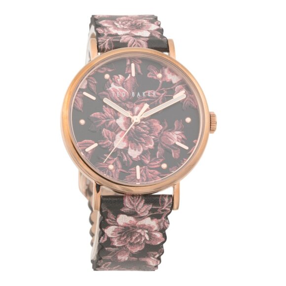 TED BAKER BLACK MULTI Women's Phylipa Fashion Rose Gold Bracelet Watch